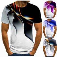 Men Summer 3D Print Lightning T-shirt Loose O-neck Casual Top Men Short Sleeve T-shirt Couple Clothing Plus Size XS-6XL