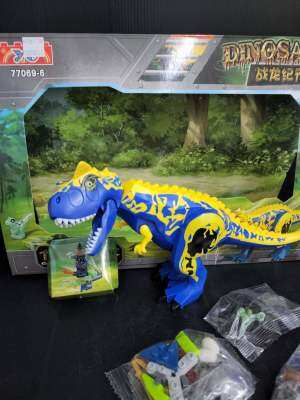 เลโก้ไดโนเสาร์ Dino World Hybrid Tyrannosaurus Rex พร้อมรถชมพาร์ค จำลอง ของเล่นยุคจูราสสิก เหมาะสำหรับเด็ก 3 ปีขึ้นไป