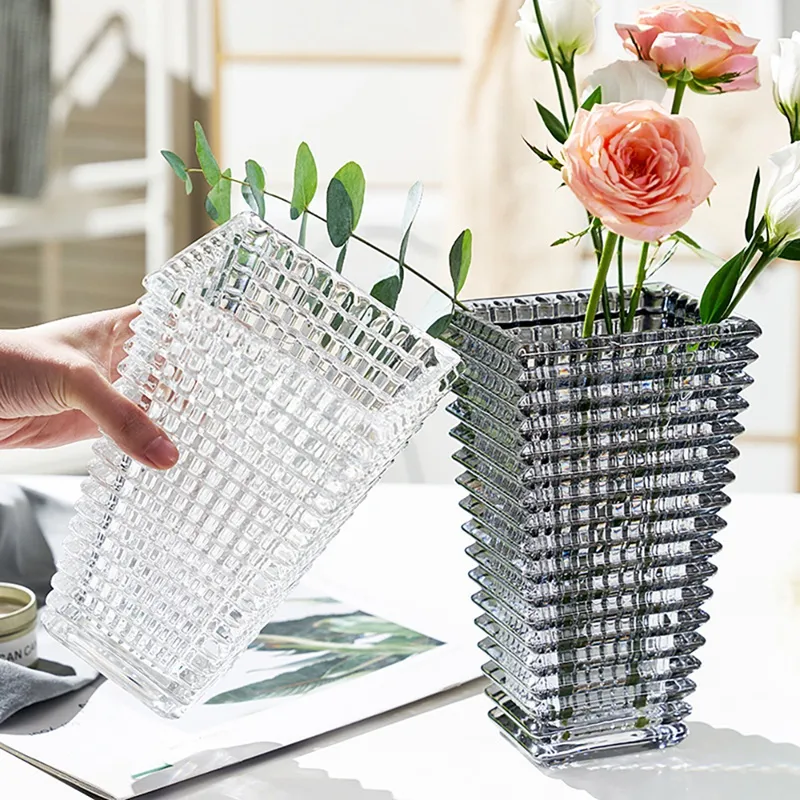 Nordic Luxury Crystal Vase Flower Arrangement Container Desktop ...