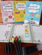Set 3 vở tập tô tự bay màu mực sau 10pBộ 3 vở luyện chữ tự xóa, tập viết