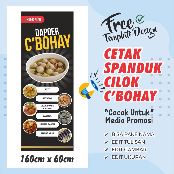 Banner Spanduk Aneka Cilok 160 X 60cm Bisa Di Edit Lazada Indonesia