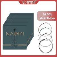 LOMMI ไวโอลินซออเนกประสงค์3/4 4/4 (G-D-A-E) 10ชุด,ใช้ได้ทุกรุ่นแกนเหล็กนิกเกิลแผลเงินปลายลูกบอลชุบนิกเกิล