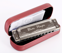 Easttop Harmonica 10หลุมหีบฮาร์โมนิก้าสีน้ำเงินCสกรูสองตัวด้านข้างหีบเพลงปากพร้อมเกรดสำหรับผู้เล่นมืออาชีพเริ่มต้นนักเรียนของขวัญวันเกิดของขวัญ