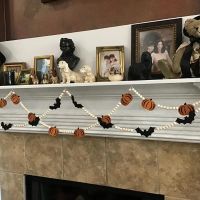 【YP】 Pumpkin Bat festival Happy eve Fireplace Mantle Wall home patio Front Door Porch Decoration Sign