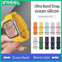สายมหาสมุทรสำหรับนาฬิกาแอปเปิ้ลอัลตร้า8 49มม. 44มม. 40มม. 45มม. 41มม. 42มม. 38มม. 40มม. 44มม. แถบซิลิโคนซีรีส์7 6 5 4 3 2 Se