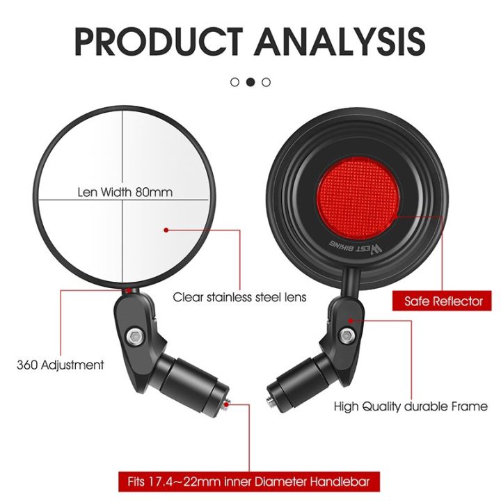 ตัวสะท้อนแสงแฮนด์จักรยานปรับได้-road-nbsp-mtb-nbsp-bicycle-hd-สำหรับจักรยานตะวันตกจักรยานเสือภูเขาจุดบอดแว่นตาสำหรับปั่นจักรยาน-mtb