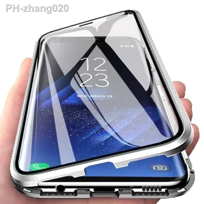 Double Sided Magnetic Metal Case For Samsung Galaxy S23 S22 S21 S20 Plus Ultra Note 20 10 S21Fe S20Fe A71 51 70 50 Glass Cover