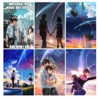 [PM] ภาพจิตรกรรมลาย Your name animation 5D ติดประดับเพชร DIY สําหรับติดตกแต่งผนังห้องนั่งเล่น 30x40ซม.