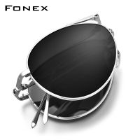 FONEX Pure Titanium Polarized Sunglasses Men Folding Classic Aviation Sun Glasses for Men Aviador High Quality Male Shades 838 Decanters