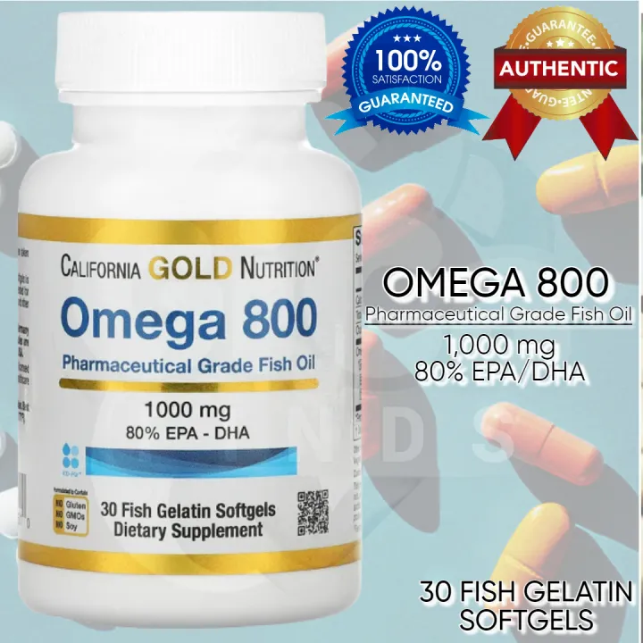 California Gold Nutrition Omega 800 Pharmaceutical Grade Fish Oil 80