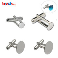 Beadsnice Wholesale 925 Silver French Cufflinks Backs of Cufflink Accessories with a glue pad Cufflinks Setting for Mens ID29707