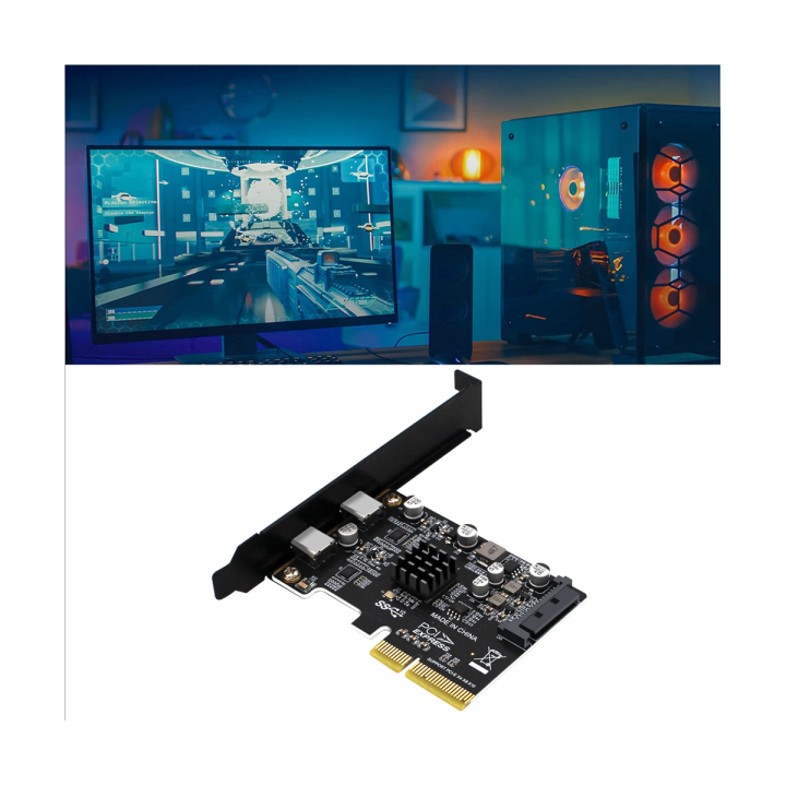pcie3-0-to-usb3-1-asm3142-dual-port-type-c-10g-desktop-pc-built-in-full-height-half-height-pcie-expansion-card-usb3-1-expansion-card