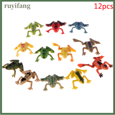 ruyifang 12pcs กบรุ่น Action Toy figures ของเล่นการเรียนรู้สำหรับเด็กของขวัญ