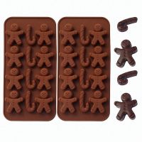 Christmas Shape Silicone Chocolate Mould Non-stick Fondant Cookie Baking Trays Xmas Trees Candy Gingerbread Man Gift Mold Tools Bread Cake  Cookie Acc