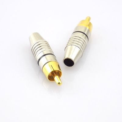 ；【‘； 2Pcs  RCA Male Plug Non Solder Connector Adapter For Audio Cable Video CCTV IP Camera Coaxial Cable Solder-Free Convertor