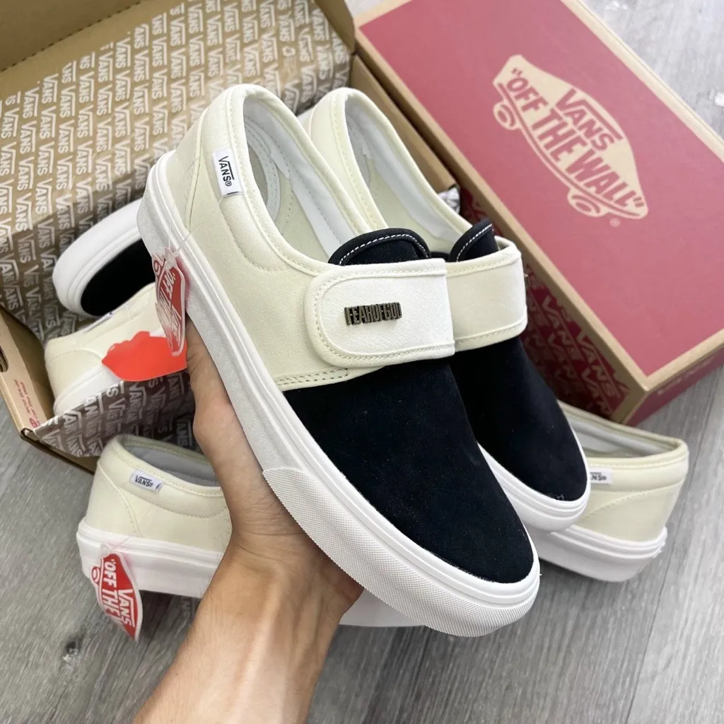 Giày Vans Slip On Strap Fear Of God, Giày 𝐕𝐀𝐍𝐒 Caro Buộc Dây Nam Nữ Bản  Đẹp Unisex Full Box Sẵn Hàng | Lazada.Vn