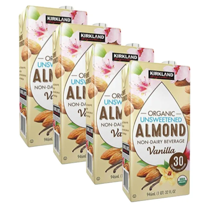 Kirkland Organic Unsweetened Almond NonDairy Beverage/Milk Vanilla 946