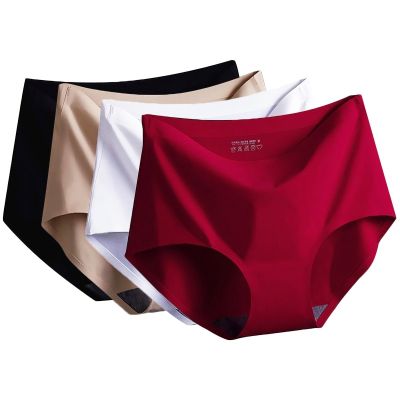 【CW】 Silk No Trace Middle Waist One-piece  Color Breathable Female Briefs