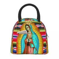 ✳✈ Virgin Mary Lunch Bag Our Lady of Guadalupe Kawaii Lunch Box Travel Portable Zipper Cooler Bag Oxford Design Thermal Lunch Bags