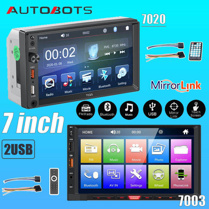 Car MP5 Player 7'' Car Stereo with HD Touch Screen Double 2 DIN Car