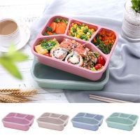 ✠ↂ 1PC Wheat Straw Microwave Bento Lunch Box Travel Picnic Food Fruit Container Storage Lunch Box for Kids Adult Child