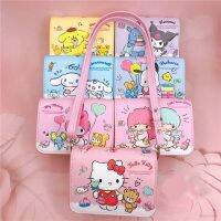 SANRIO กระเป๋าสะพายไหล่ พิมพ์ลาย Hello Kitty mymelody Kuromi LittleTwinStars Cinnamon Pochacco Pompom Purin Cinnamoroll