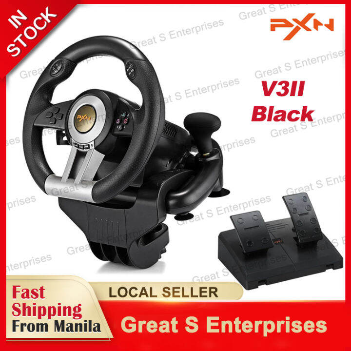 GSE PXN V3II Game Steering Wheel, USB Wired Dual Motors Vibration Wheel