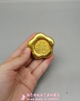 Hot Sales คอลเลกชันโบราณทองโชคดีโบราณแท่งทองเค้กทองแท่งทองทองแดงโบราณ Gilt Plum Blossom Lucky ทองคำขนาดเล็กนักเก็ตพระพุทธรูปทิเบตเนปาล