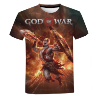 ผู้ชายแฟชั่น God of War พิมพ์ T เสื้อเกมสบายๆเสื้อยืดขนาดใหญ่บุคลิกภาพพิมพ์ Harajuku TOP Tees