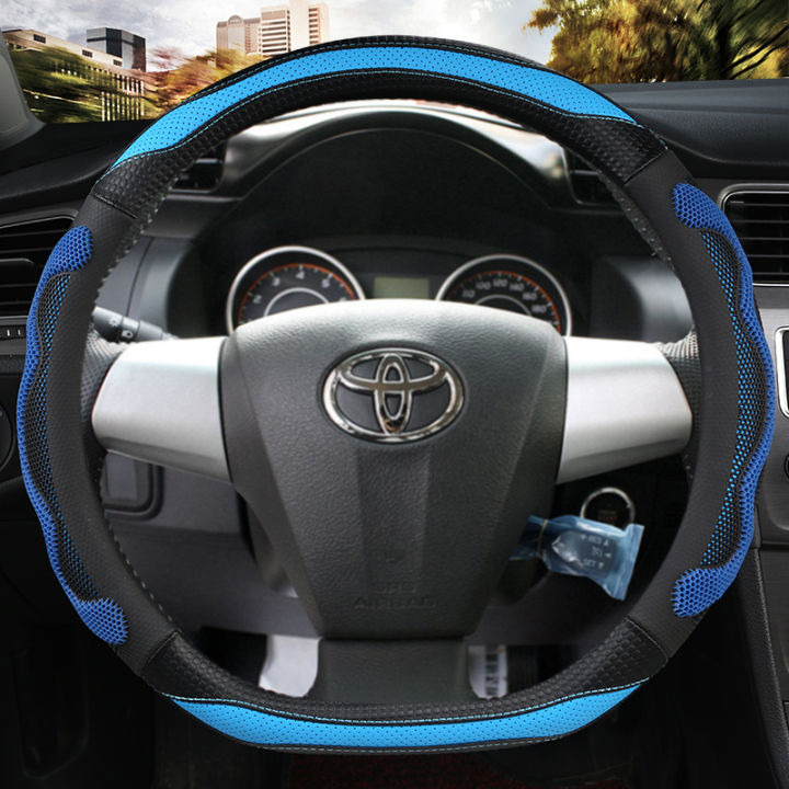 ฝาครอบพวงมาลัยรถยนต์หนังรูปตัว-d-สำหรับ-toyota-corolla-2011-2013-rav4-2011-2012ปรารถนาให้-ae10-ae20-2003-2017อุปกรณ์ตกแต่งรถยนต์