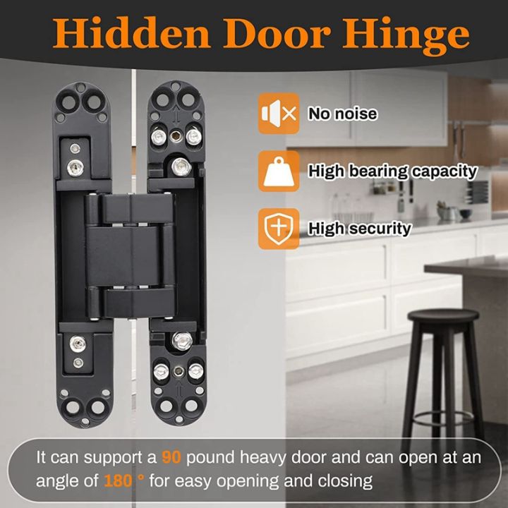 2pcs-6inch-hidden-door-hinges-3-way-adjustable-butt-hinges-concealed-hinges-black
