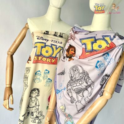 Kiss Me Doll - Toy Story  ลาย Lets Bounce ขนาด 100x100 cm.ผ้าพันคอ/ผ้าคลุมไหล่