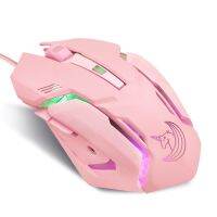 《Voice of The Times》เมาส์สำหรับเล่นเกมสีชมพูแบบมีสาย3200Dpi Unicorn Backlight Inner Stylish Beautiful 4 Level DPI Wired Women Mice For Office Games Gift