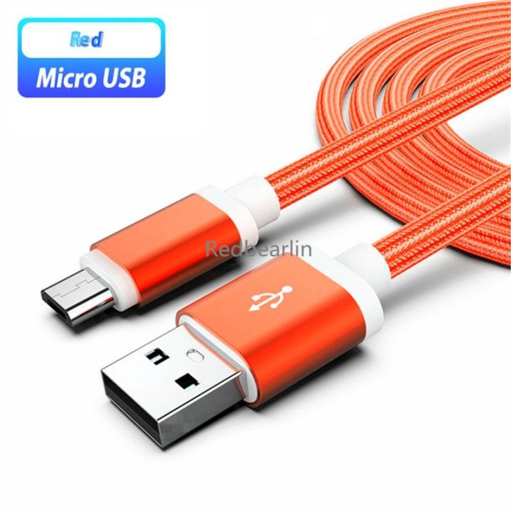 chaunceybi-fast-charging-metal-alloy-fabric-5pin-braided-usb-cable-1m-2m-wire-phone