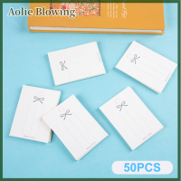 Aolie 50ชิ้นการ์ดกระดาษสีขาวอุปกรณ์เสริมสำหรับผมการ์ดทำมือคลิปผมทำมือ DIY เครื่องประดับการ์ดป้ายราคาบรรจุภัณฑ์