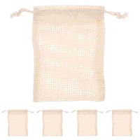 5 Pcs Soap Storage Bag Bags Bubble Cotton Linen Punch Bathing Sponge Mesh Body Scrub Foaming
