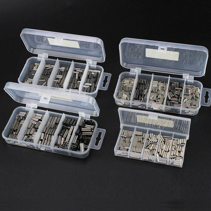 250-500ชิ้นกล่องเดี่ยวคู่บาร์เรลจีบแขนสายการประมงผู้นำลวดรอบท่อทองแดงเชื่อมต่อผสมท่อทองแดง