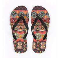 Tribal Flat Women’s Slippers Classic Geometric Pattern Leisure Custom Sandals Summer Beach Portable Female Flip Flops Zapatillas