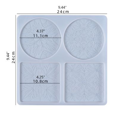 4-Cavities Mandala Flower Pattern Coaster Epoxy Resin Mold Cup Pad Drink Mug Mat Silicone Mould DIY Crafts Decor Mold