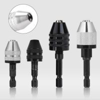 Mini Keyless Drill Chuck 0.3-8mm Self-Tighten Electric Drill Bits Collet Fixture Tools 1/4 quot; Hex Shank Quick Change Converter