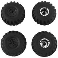 4Pcs 68X32Mm Big 1.0 Metal Wheel Rim Rubber Tire Tyre Replacement Parts for 1/24 RC Crawler Car Axial SCX24 AX24 FMS FCX24 Upgrade Parts ,1