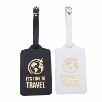 【DT】 hot  "Its Time To Travel" PU Leather Suitcase Luggage Tag Label Bag Couples Handbag Portable Travel Accessories Name ID Address Tags