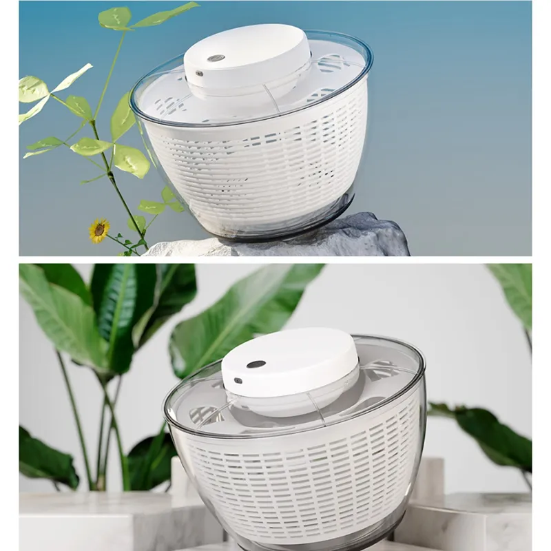Electric Salad Spinner Food Strainers Salad Making Tool Automatic  Multifunctional Vegetable Salad E