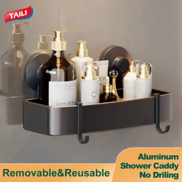 TAILI Bathroom Shower Caddy with 2 Suction Cups- Shower Corner Shelf -  Restroom Organizer -Kitchen Spice Rack Storage Shelf - Bathroom Shampoo  Organizer Storage Holder - Bathtub Storage Shelf 