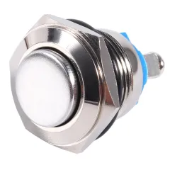 12V 16mm Car Waterproof Momentary Metal Push Button ON OFF Horn Switch Silver