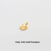 YUNLI Pure 999 Yellow Gold Pendant Necklace Real 24K Gold Butterfly Pendant for Women Fine Jewelry Gift