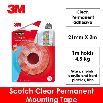 3M Scotch Clear Double Sided Mounting Tape 19 mm x 1.5 m / 19 mm x 4