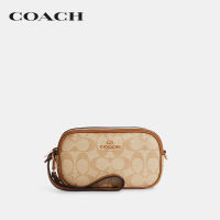 COACH กระเป๋าคล้องมือผู้หญิงรุ่น Jamie Wristlet In Signature Canvas สีครีม CA718 IMNLJ