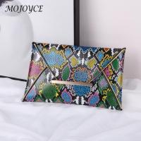 Fashion Women Alligator Snake Pattern PU Leather Envelope Bag Casual Ladies Small Handbags Purse Day Clutches