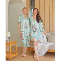 ชุดนอน Muslin pajamas ซาติน Silk Satin ผ้านุ่มลื่น ใส่สบาย ( รุ่น N884,T884,K884,L884)